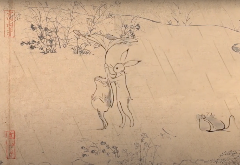 Choju-giga by Studio Ghibli - rabbit and frog