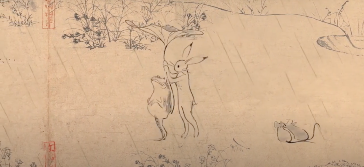 Choju-giga by Studio Ghibli - rabbit and frog
