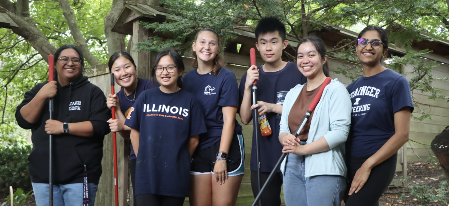 Japan House interns gardening